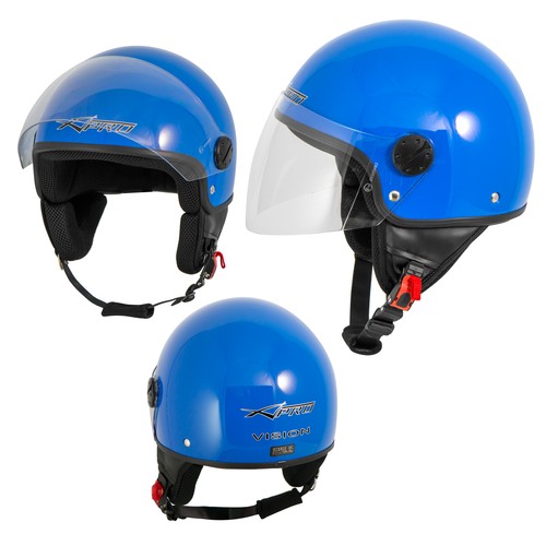 Open face jet helmet - open, moped